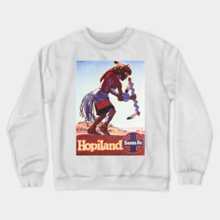 HOPILAND Native Buffalo Dancer Santa Fe Railway Vintage Travel Crewneck Sweatshirt